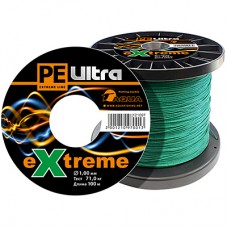 Плетеный шнур AQUA PE ULTRA EXTREME зеленый 1,00mm 100m