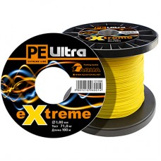 Плетеный шнур AQUA PE ULTRA EXTREME Yellow 1,00mm 100m