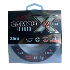 Плетеный поводковый материал Uni Cat Camou 12-X Leader 1,20mm 154kg 25m